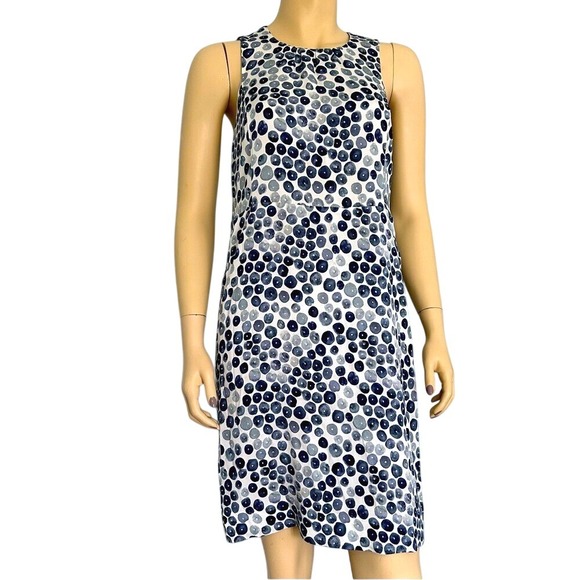 Nordstrom Dresses & Skirts - Nordstrom Collection Darlington Silk Blue Geometric Sheath Dress Pockets 4